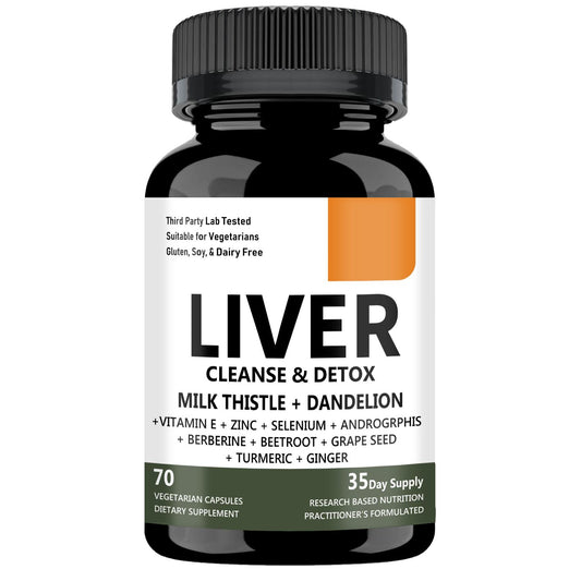 Cleanse Detox & Repair Formula- Herbal Liver Support Supplement with Milk Thistle Dandelion Root Turmeric for Liver Health